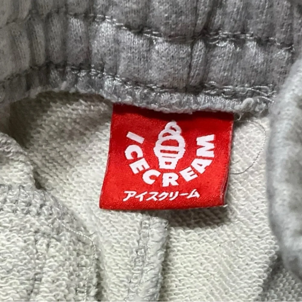 🔥 Ice Cream Kids Jogger Sweatpants 👟 Size 7/8 Gray w/ Multicolor Dog Logo‎